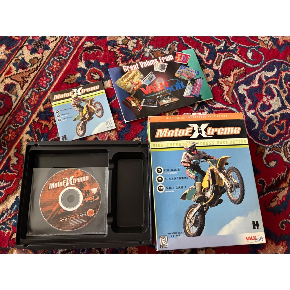 Moto Extreme PC Game Windows 98 95 Big Box ValuSoft Motocross Racing Vintage